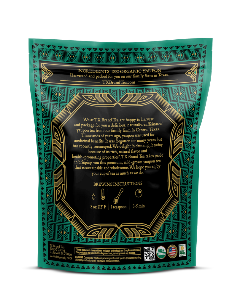 Organic Green Yaupon Tea, 2oz Loose Leaf Tea