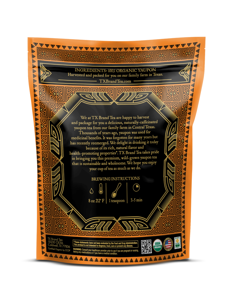 Organic Roasted Yaupon Tea, 2oz Loose Leaf Tea