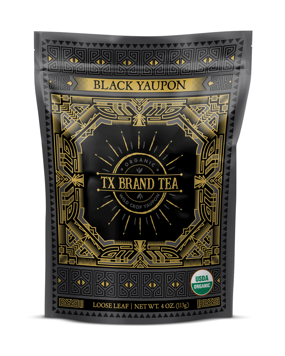 Organic Black Yaupon Tea, 4oz Loose Leaf Tea
