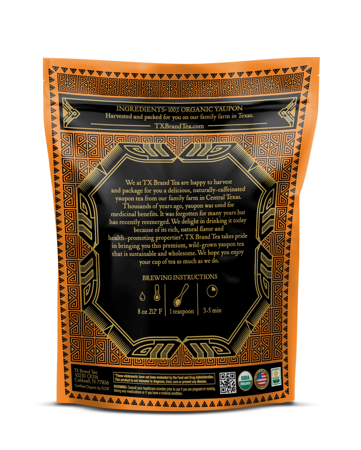 Organic Roasted Yaupon Tea, 2oz Loose Leaf Tea