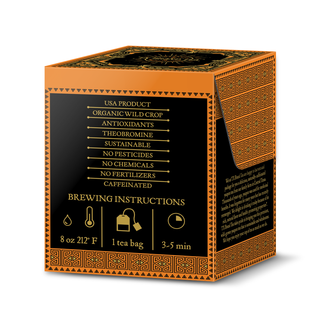 Organic Roasted Yaupon Tea, 16 Tea Bags